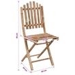 vidaXL Folding Patio Chairs 2 pcs with Cushions Bamboo