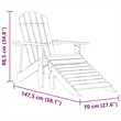 vidaXL Patio Adirondack Chair with Ottoman Solid Fir Wood Pink