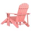 vidaXL Patio Adirondack Chair with Ottoman Solid Fir Wood Pink