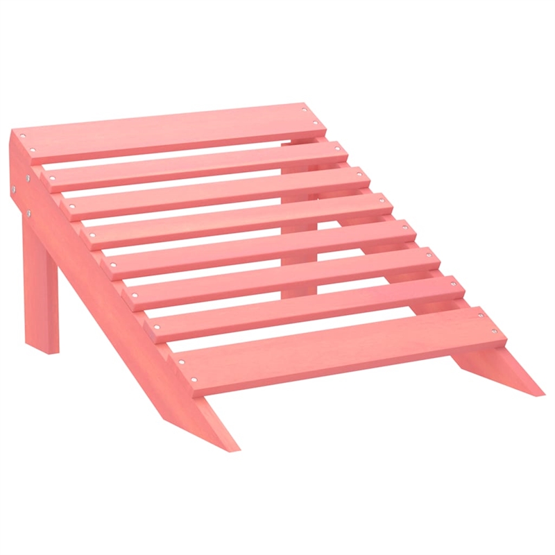 vidaXL Patio Adirondack Chair with Ottoman Solid Fir Wood Pink