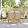 vidaXL 6 Piece Folding Patio Reclining Chairs with Cream White Cushions