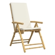 vidaXL 6 Piece Folding Patio Reclining Chairs with Cream White Cushions
