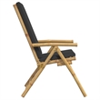 vidaXL 4 Piece Folding Patio Reclining Chairs with Dark Gray Cushions