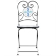 vidaXL Bistro Chairs Foldable 2 pcs Blue and White Ceramic