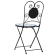 vidaXL Bistro Chairs Foldable 2 pcs Blue and White Ceramic