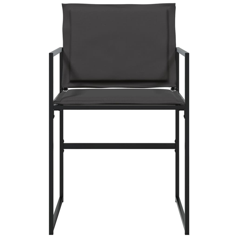 vidaXL Patio Chairs with Cushions 4 pcs Black Steel and Textilene