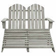 vidaXL 2-Seater Patio Adirondack Chair&Ottoman Fir Wood Gray