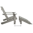 vidaXL 2-Seater Patio Adirondack Chair&Ottoman Fir Wood Gray