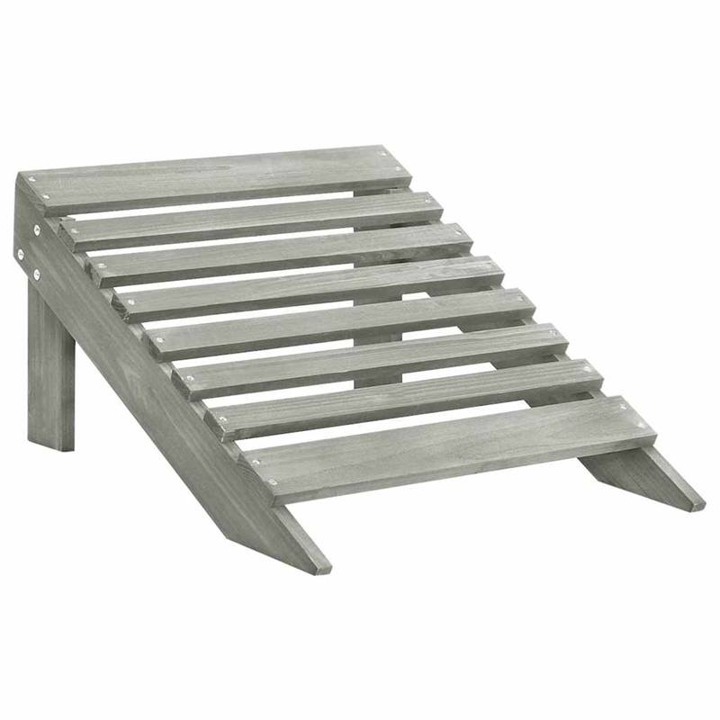 vidaXL 2-Seater Patio Adirondack Chair&Ottoman Fir Wood Gray