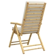 vidaXL 4 Piece Folding Patio Reclining Chairs with Cream White Cushions