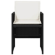 vidaXL Garden Chair Set of 4 Black PE rattan Standard Foldable