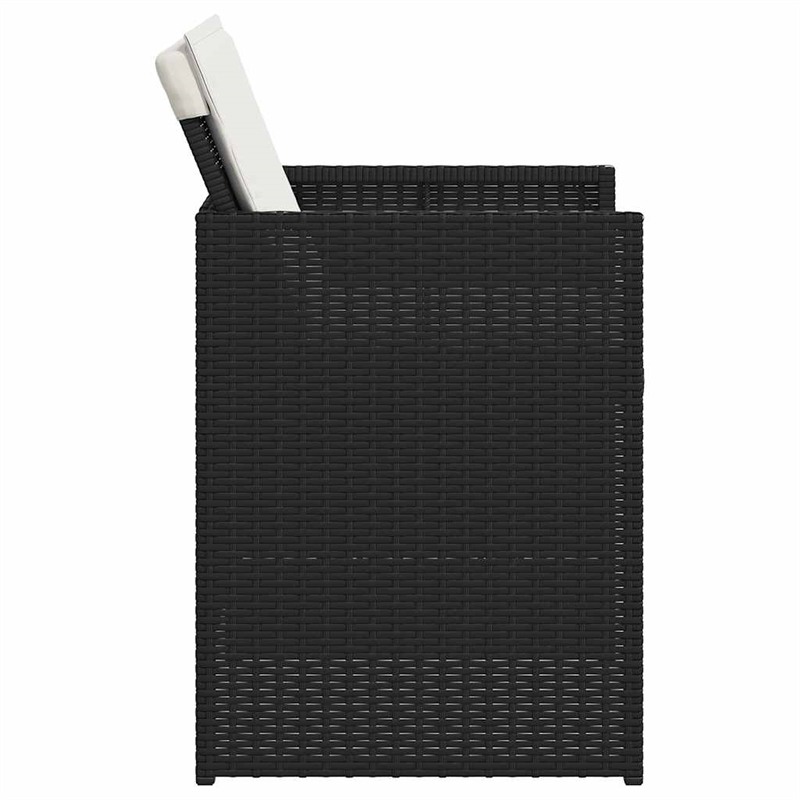 vidaXL Garden Chair Set of 4 Black PE rattan Standard Foldable