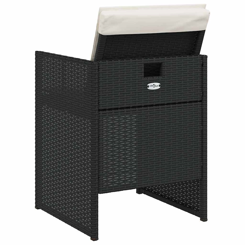 vidaXL Garden Chair Set of 4 Black PE rattan Standard Foldable