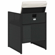 vidaXL Garden Chair Set of 4 Black PE rattan Standard Foldable