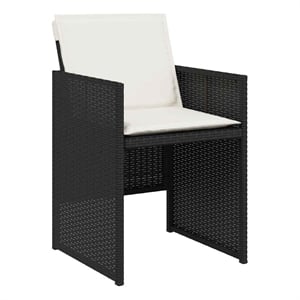 vidaXL Garden Chair Set of 4 Black PE rattan Standard Foldable