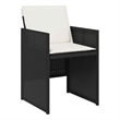 vidaXL Garden Chair Set of 4 Black PE rattan Standard Foldable