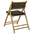vidaXL Folding Bistro Chairs 2 pcs with Cushions Bamboo