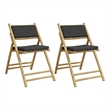 vidaXL Folding Bistro Chairs 2 pcs with Cushions Bamboo