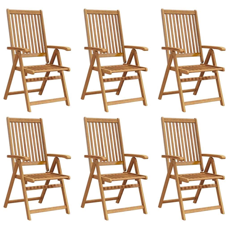 vidaXL Folding Patio Chairs 6 pcs Solid Acacia Wood