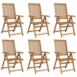 vidaXL Folding Patio Chairs 6 pcs Solid Acacia Wood