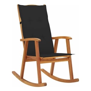 vidaXL Rocking Chair with Cushions Solid Acacia Wood