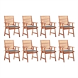 vidaXL Patio Dining Chairs 8 pcs with Cushions Solid Acacia Wood