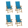vidaXL Patio Reclining Chairs 4 pcs with Cushions Solid Acacia Wood