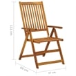 vidaXL Patio Reclining Chairs 4 pcs with Cushions Solid Acacia Wood