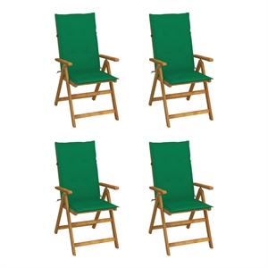 vidaXL Patio Reclining Chairs 4 pcs with Cushions Solid Acacia Wood