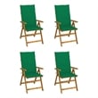 vidaXL Patio Reclining Chairs 4 pcs with Cushions Solid Acacia Wood