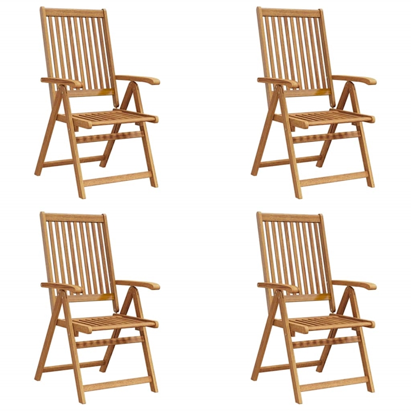 vidaXL Folding Patio Chairs 4 pcs Solid Acacia Wood
