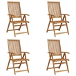 vidaXL Folding Patio Chairs 4 pcs Solid Acacia Wood