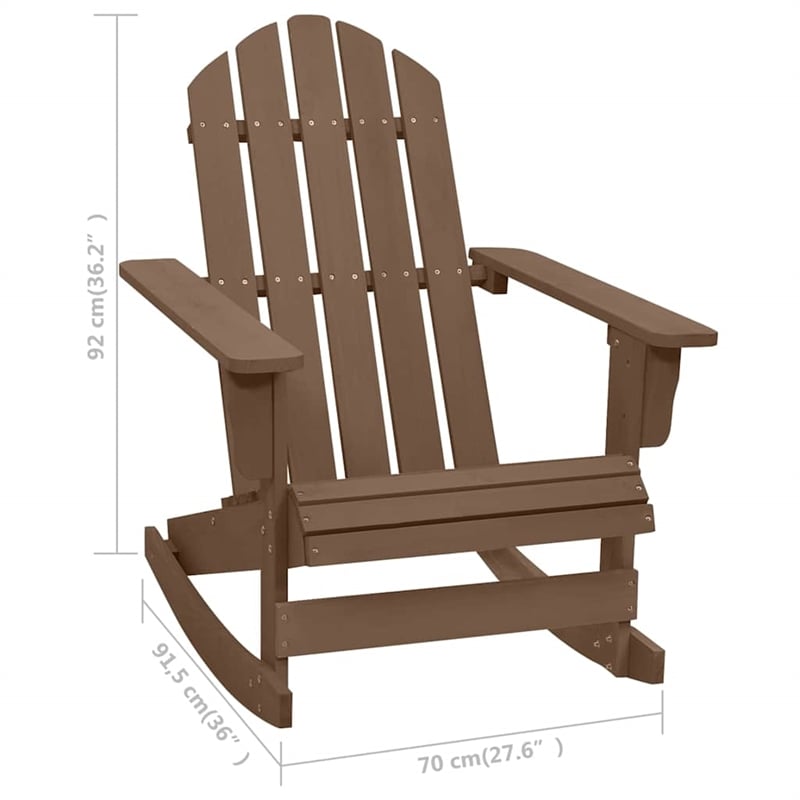 vidaXL Patio Rocking Chair Wood Brown 36.2