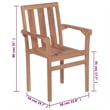 vidaXL Stackable Patio Chairs with Cushions 4 pcs Solid Teak Wood