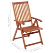 vidaXL Folding Patio Chairs 6 pcs with Cushions Solid Acacia Wood