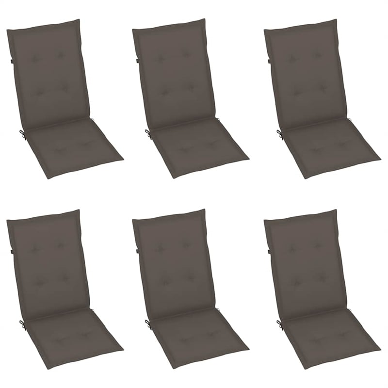 vidaXL Patio Reclining Chairs 6 pcs with Cushions Solid Acacia Wood