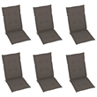 vidaXL Patio Reclining Chairs 6 pcs with Cushions Solid Acacia Wood