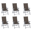 vidaXL Patio Reclining Chairs 6 pcs with Cushions Solid Acacia Wood