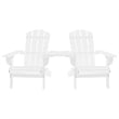 vidaXL Patio Adirondack Chairs with Tea Table Solid Wood Fir White