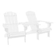 vidaXL Patio Adirondack Chairs with Tea Table Solid Wood Fir White