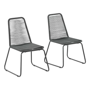 vidaXL Patio Chairs 2 pcs Poly Rattan Black