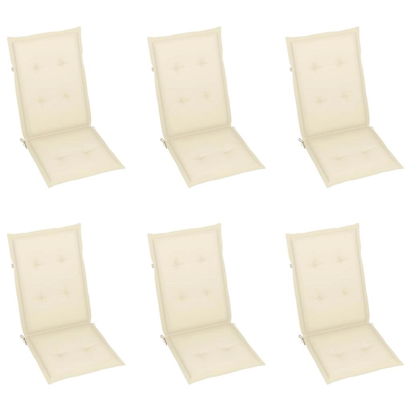 vidaXL Folding Patio Chairs 6 pcs with Cushions Solid Acacia Wood