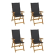 vidaXL Patio Reclining Chairs 4 pcs with Cushions Solid Acacia Wood