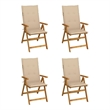 vidaXL Patio Reclining Chairs 4 pcs with Cushions Solid Acacia Wood