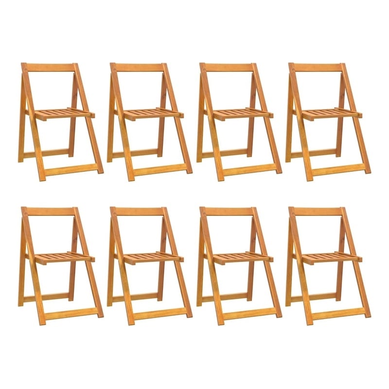 vidaXL Folding Garden Chairs 8 pcs Solid Wood Acacia