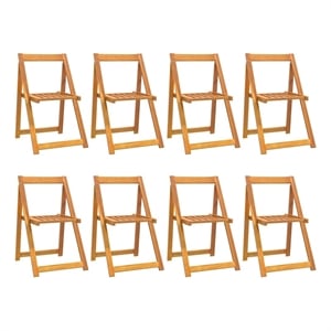 vidaXL Folding Garden Chairs 8 pcs Solid Wood Acacia