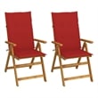 vidaXL Patio Reclining Chairs 2 pcs with Cushions Solid Acacia Wood