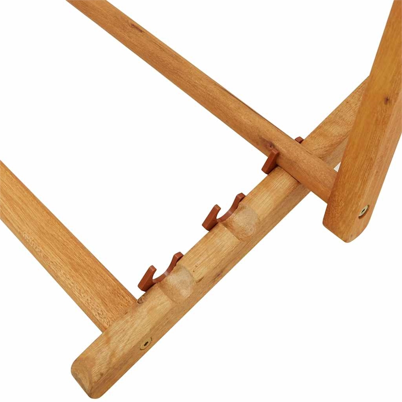 vidaXL Folding Beach Chair Solid Eucalyptus Wood and Fabric Black