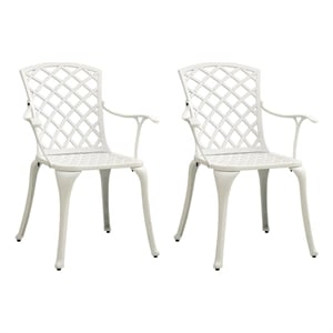 vidaXL Patio Chairs 2 pcs Cast Aluminum White