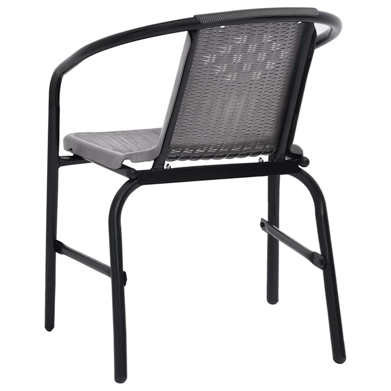vidaXL Garden Chairs 6 pcs Plastic Rattan and Steel 242.5 lb